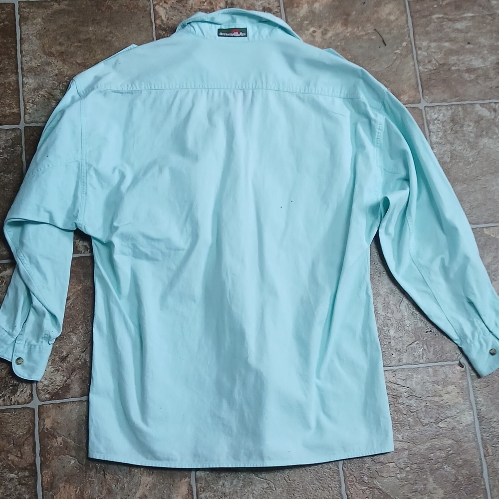 GUC Vintage 80s Outback Red long sleeve button down shirt mint green size small - Picture 5 of 7